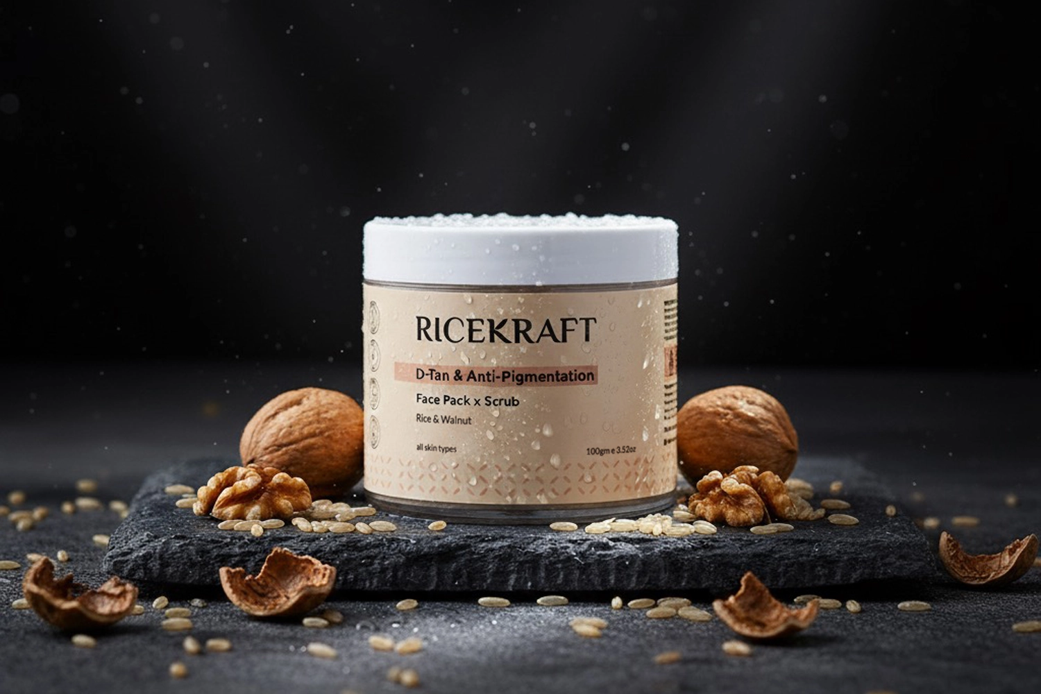 RiceKraft Twin Action De Tan Face Pack for Glowing Skin