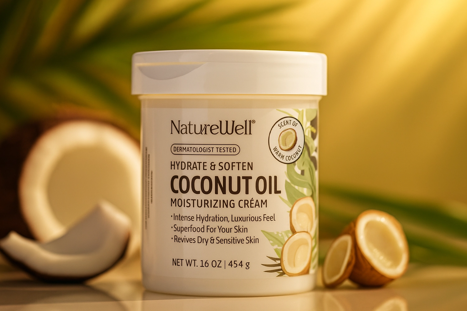 Nature Well Extra Virgin Coconut Oil Moisturizing Cream for Dry & Sensitive Skin